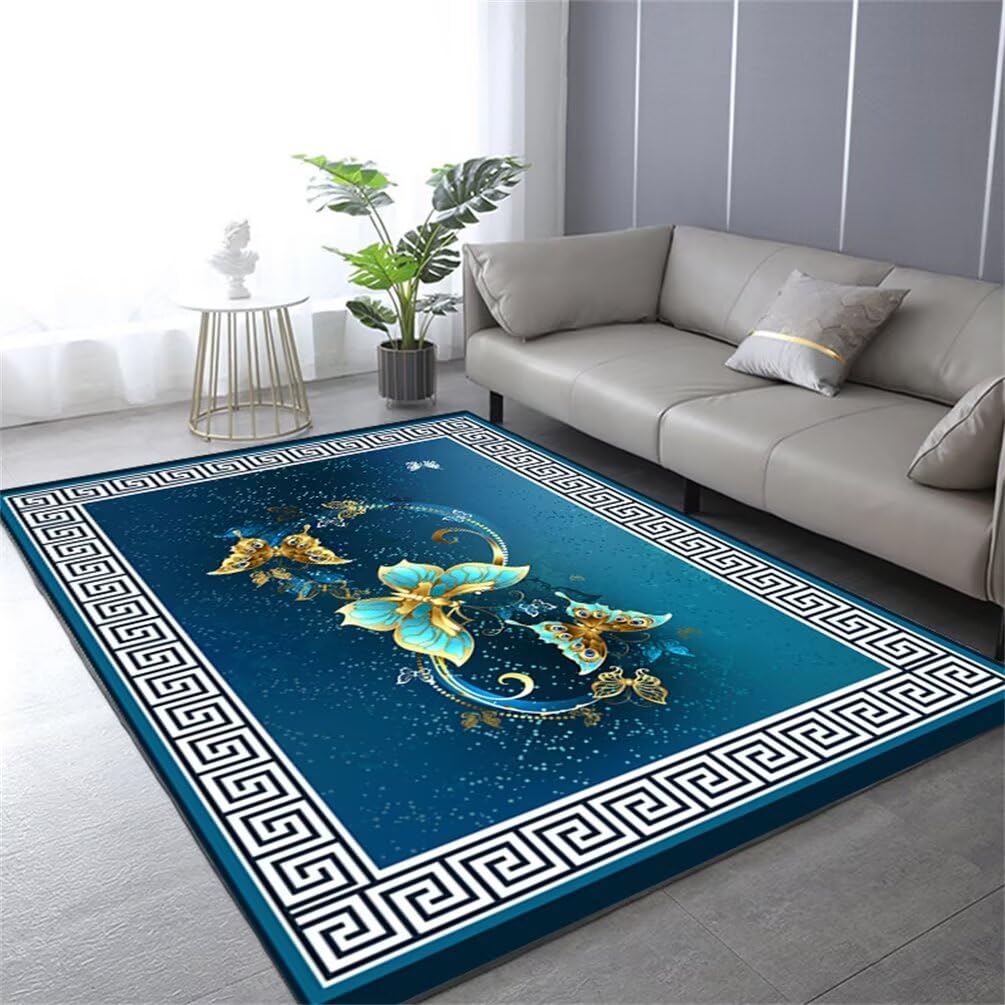 Moquette exterieur et tapis gamer bleu 140x200 cm antidérapant grand format salon