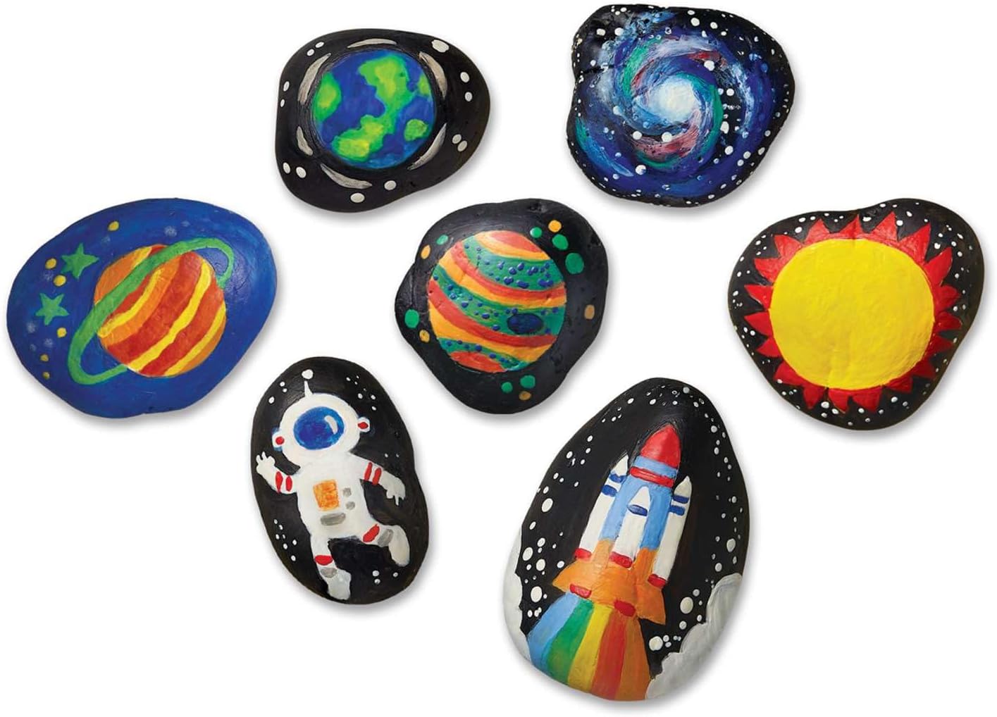 4M Glow-in-the-Dark Space Rock Painting Kit for Kids Ages 5-12 – Galaxy Garden Art Craft with Alien Figure, Glow Stars & Paint, Outdoor Night Glow Decoration Set, STEM Creative Activity