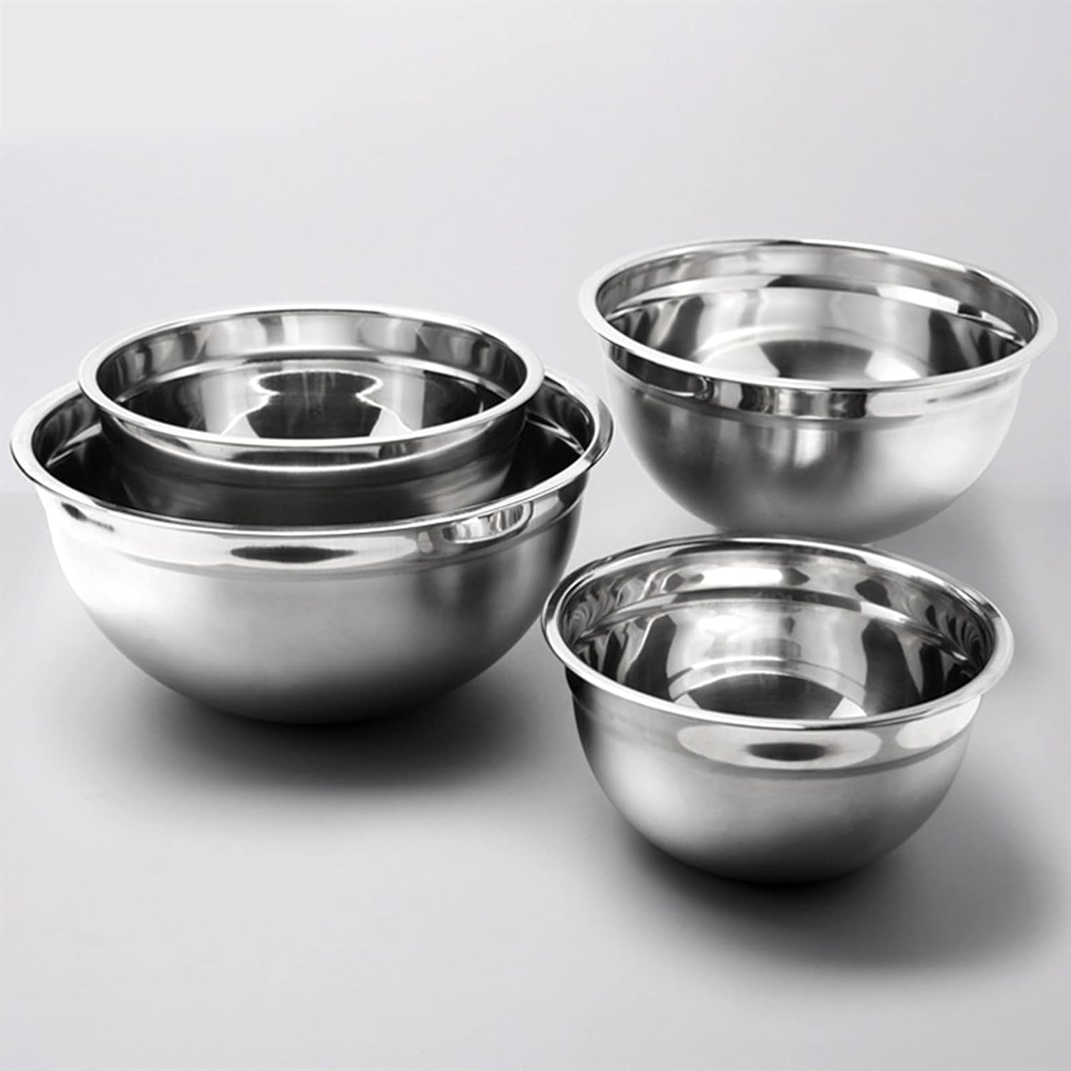 Bowl Stainless Steel Mixing Bowl Cake Salad Food Warmer Rack Kitchen Tools Cutlery Lunch Box. (Color : 18cm)