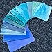 LITMIND 12 Sheets Blue Stained Glass Variety Pack, 4 x 6 Inch Smooth Opaque Art Glass for Mosaic Crafts, DIY Art Projects & Supplies