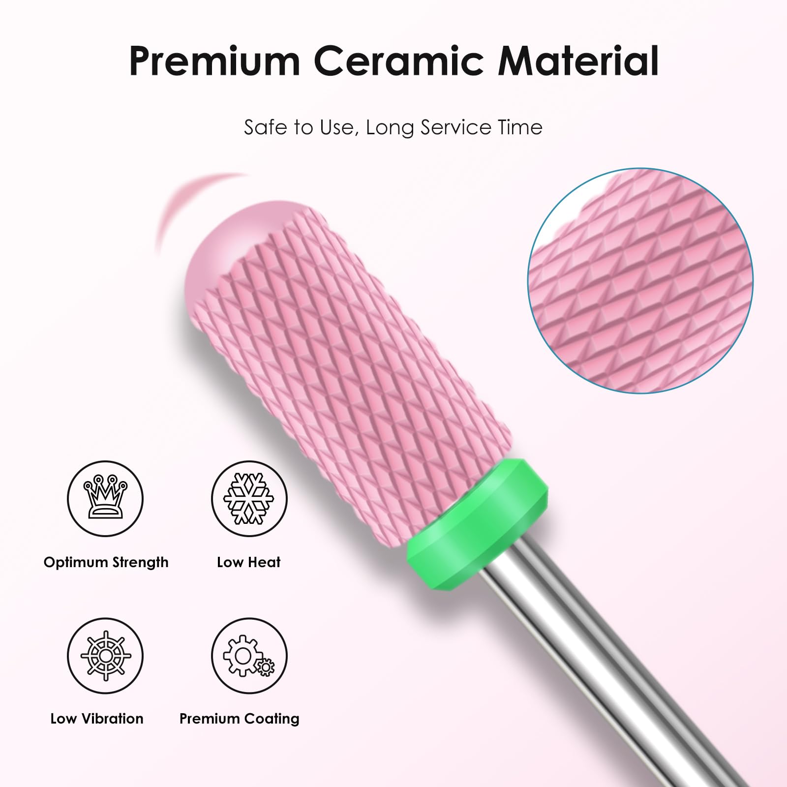 Depvko 10Pcs Ceramic Nail Drill Bits - Image 3