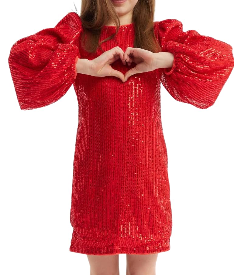 Robe rouge pour fille Gabriela confortable et chic pour ne plus chercher la tenue de fête