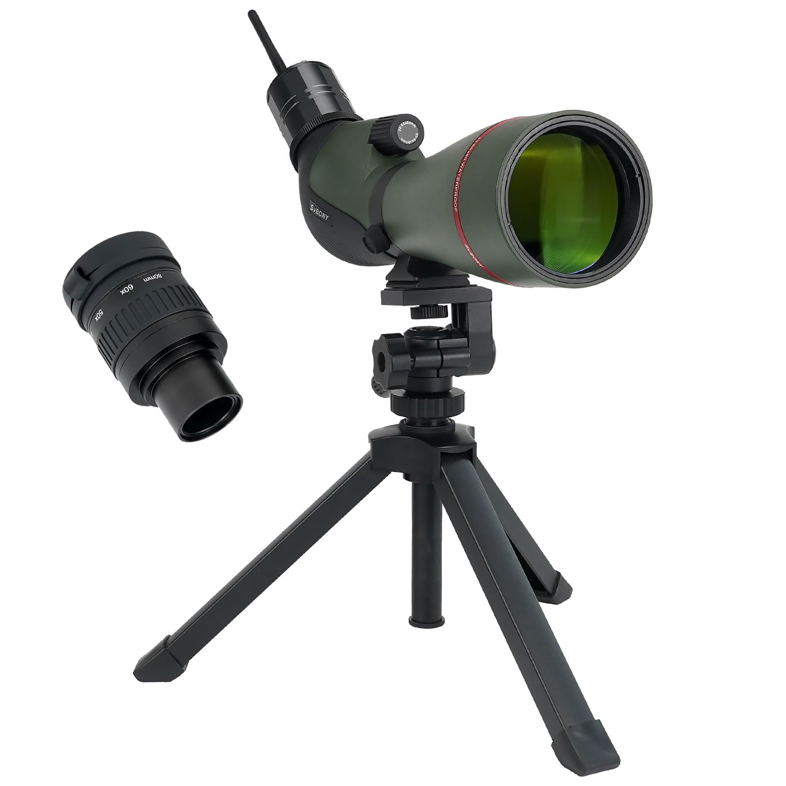 Svbony SA412 20-60x80 Spotting Scopes con WIFI Camera, HD Spotting Scope con Treppiede da Tavolo, Cannocchiale a Lungo Raggio, Cannocchiale Antiappannamento Impermeabile FMC per Tiro al Bersaglio