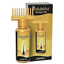 Indulekha Bringha Ayurvedic Hair Oil 100 ml, Hair Fall Control and Hair Growth with Bringharaj Oil – Comb Applicator Bottle