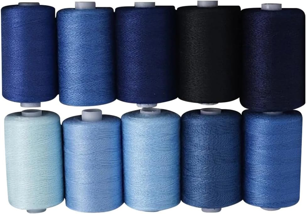 Multicolor Sewing Thread Set, 10 Spools Polyester Embroidery Machine Thread 1000 Yards All-Purpose Threads for Stitching, Quilting