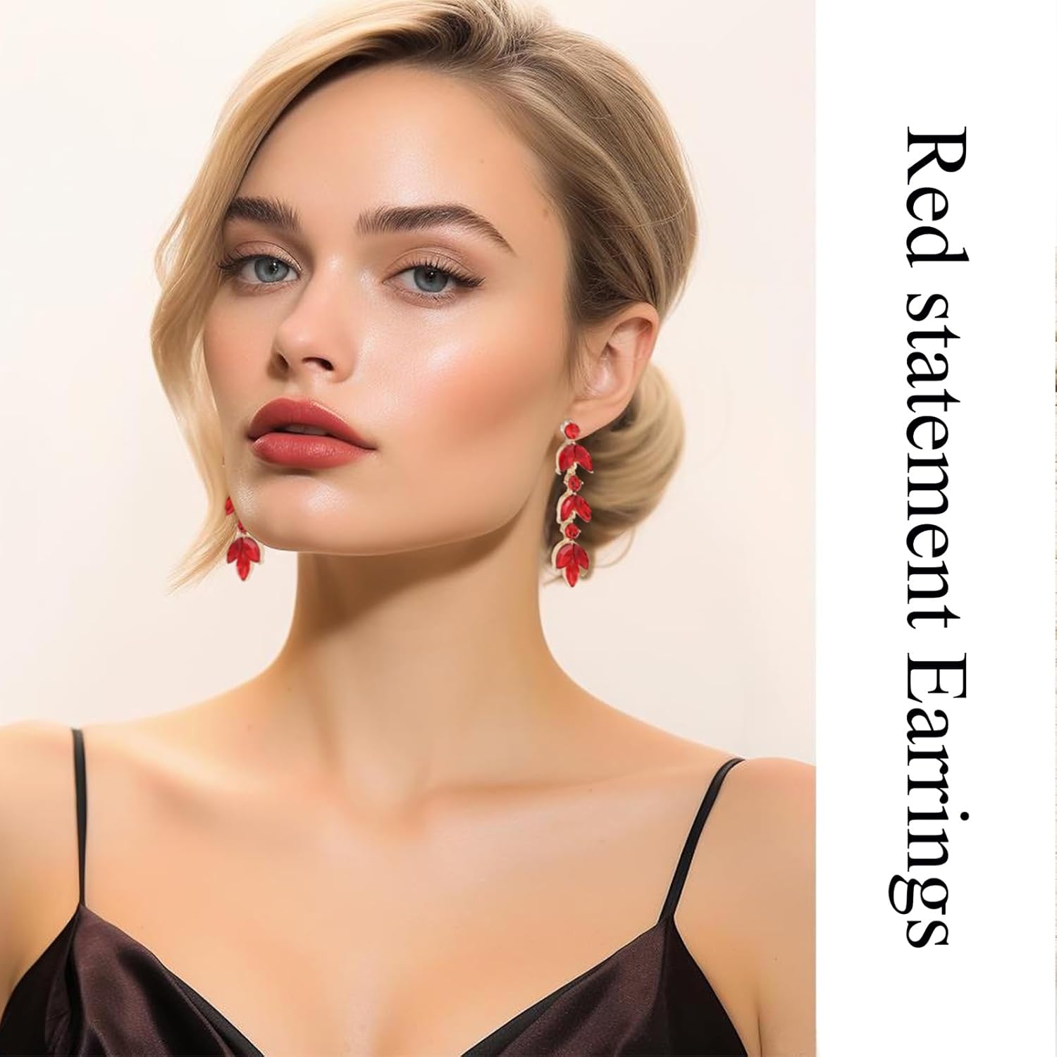 Wedding Rhinestone Dangle Earrings Elegant Bridal Crystal Drop Earrings for Women Bridesmaids Guest Party Prom - Image 8