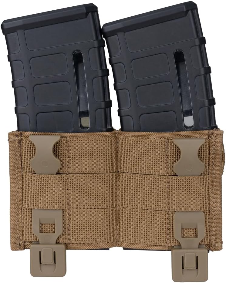 IDOGEAR Rifle Mag Pouch Molle 5.56mm Magazine Pouch Single Open-Top AR Mag Carrier Holder with Quick Release Mag Insert for M4 M16