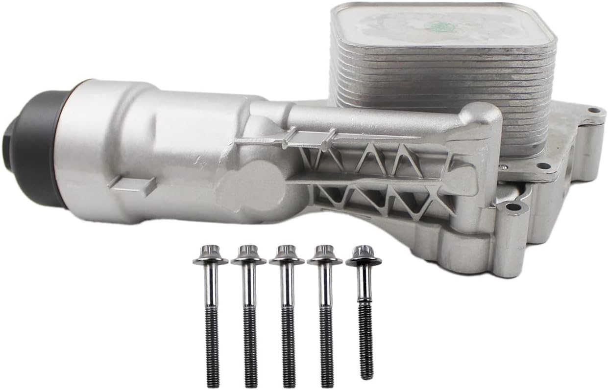 PANGOLIN 11428585235 Aluminum Oil Cooler Filter Housing Assembly 11428511391 Compatible with B-M-W X1 X2 i8 1.5 2.0L,fit for 14-19 Mini Cooper/Clubman/Countryman 1.5L 1.6L 2L