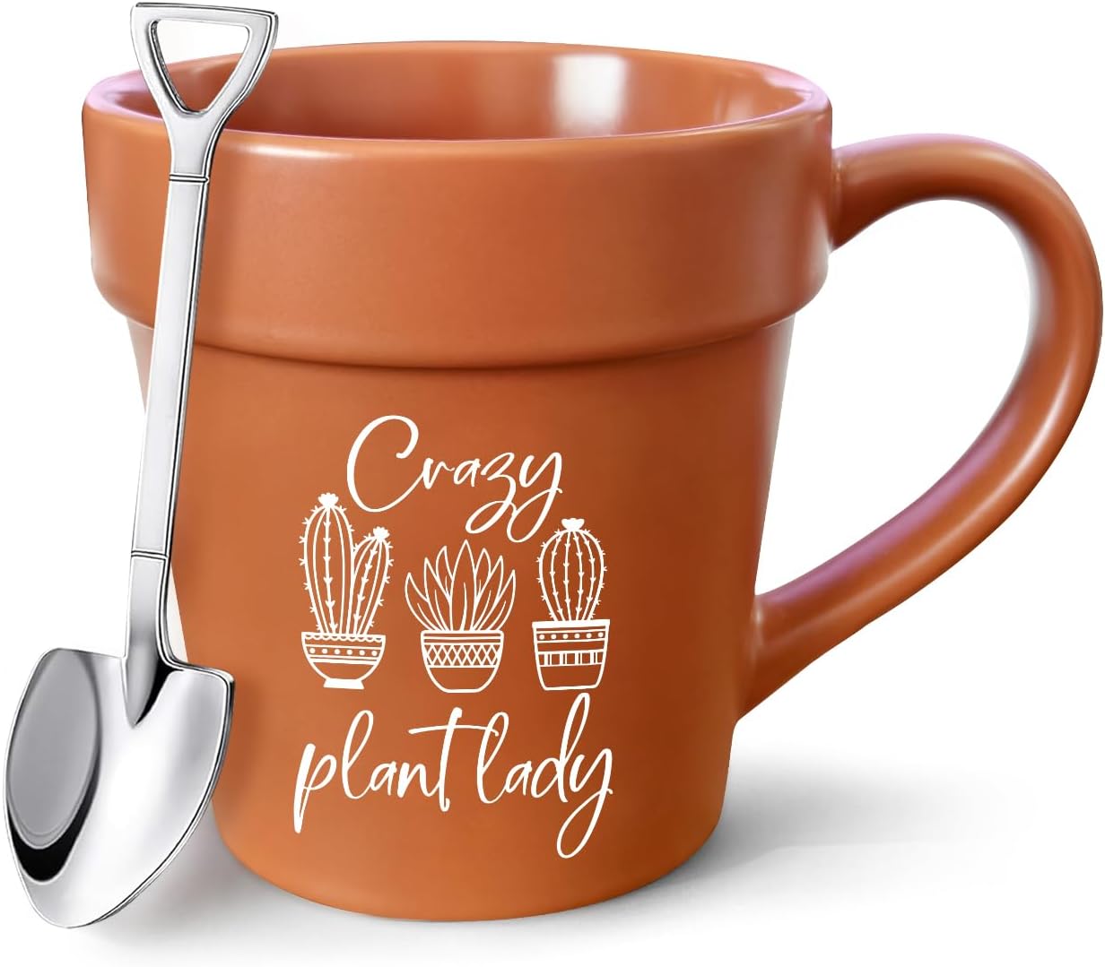 Fun Coffee Mug Gardening Gifts for Women,Plant Lover Novelty Mug with Metallic Shovel Ornament Spoon,Crazy Plant Lady Lover Gifts Mother's Day,Birthday,Christmas for Women Men