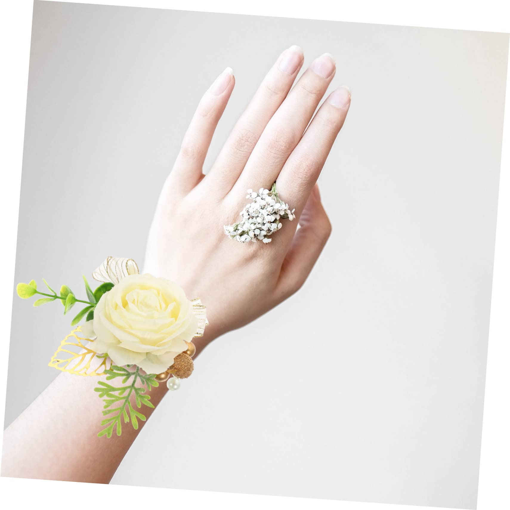 Alipis 5 Pezzi Di Perle Da Polso Con Decorazione Floreale Da Polso A Mano Con Fiore Braccialetto Da Con Fiore Braccialetto Con Da Sposa Con Per
