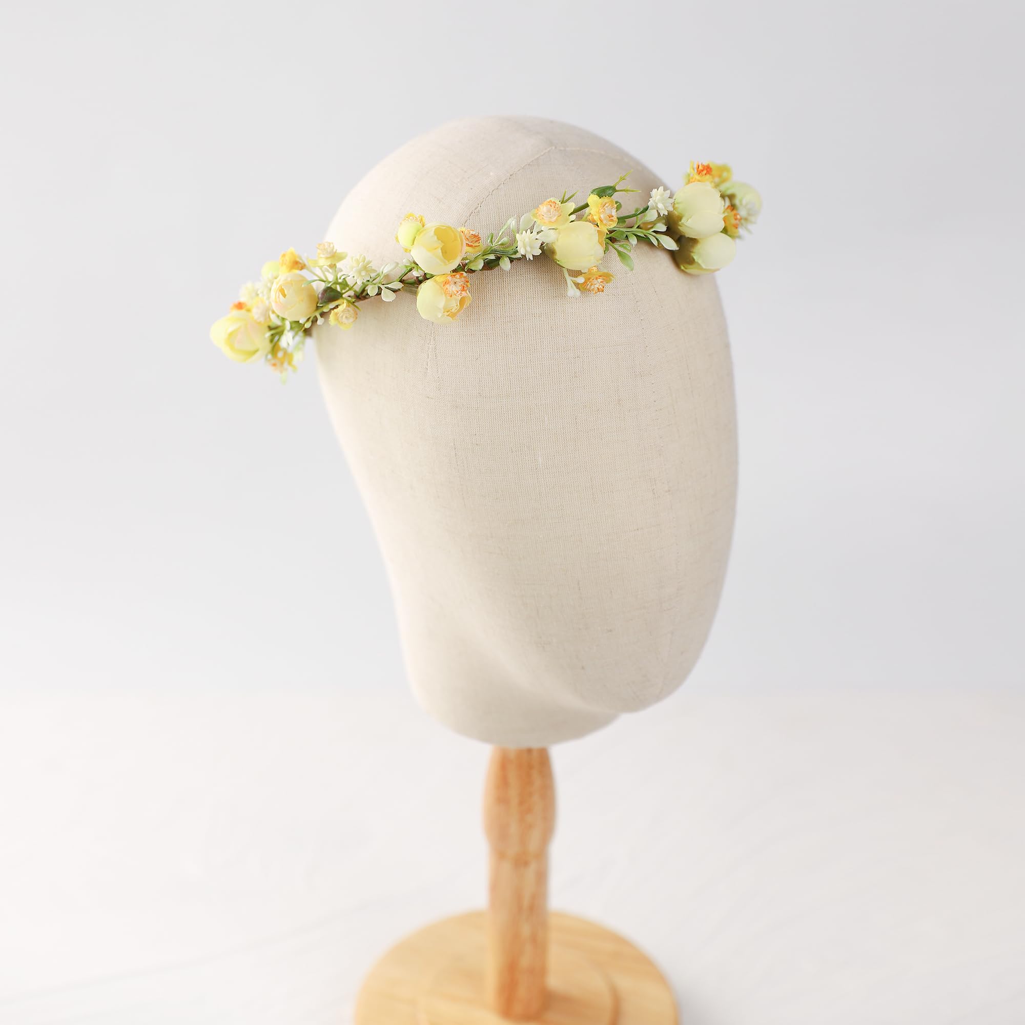 Hand Crafted White and Yellow Floral Hair Crown White and Yellow Flower Crown - Etsy main image 4