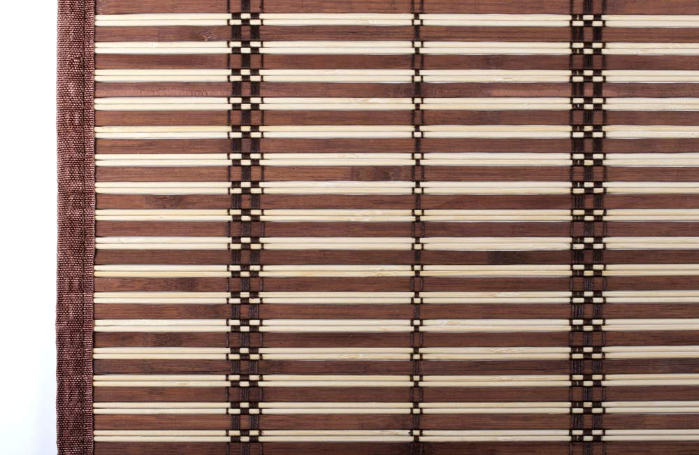 VERDELOOK Tapparella Egitto in Bamboo con Bordo in Cotone, 150x300 cm, Marrone