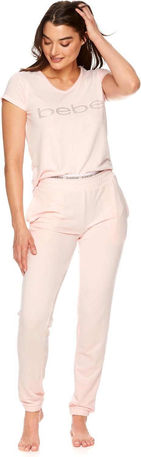 bebe Womens PJs Sets 2 Piece with Tee and Pajama Pants,Women's Sleepwear, Ladies Pajamas Sets - Image 4