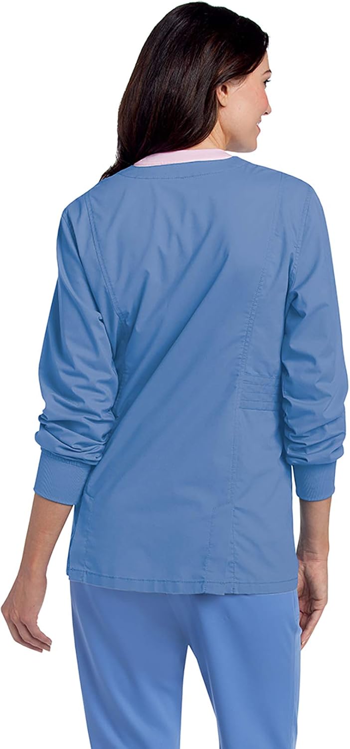 Landau Women's Pre-Washed Soft Stretch 2-Pocket Warm Up Scrub Jacket: Clothing, Shoes & Jewelry