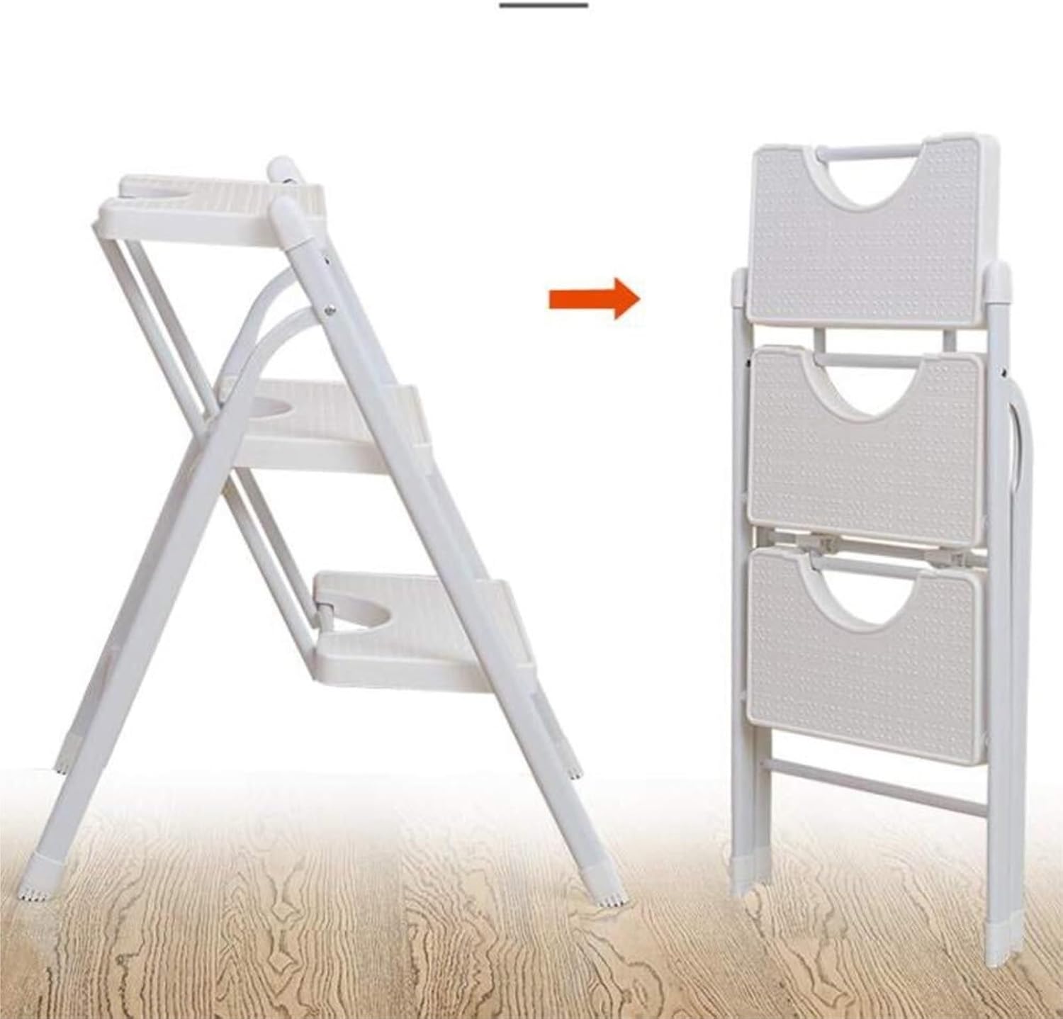 attic ladders Folding Ladder, Portable Three-Step Stool, Non-Slip, Sturdy Wide Pedal, Ideal for Home and Kitchen Use