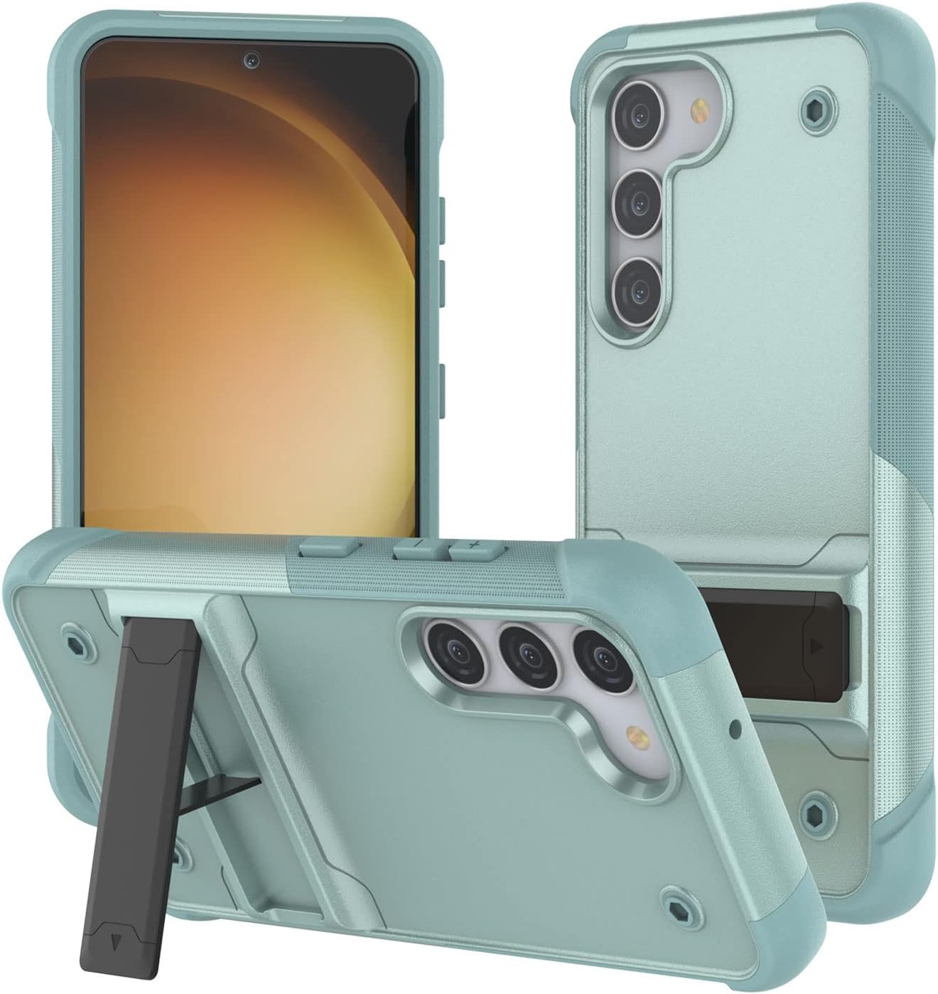 Punkcase Galaxy S23 Plus Case [Reliance Series] Protective Hybrid Military Grade Cover W/Built-in Kickstand | Ultimate Drop Protection for Galaxy S23+ Plus (6.6") (2023) [Green]