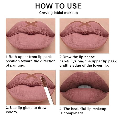 Miniatura 376 de evpct Juego de 3 lápices labiales líquidos de color oscuro, color rojo, verde esmeralda, mate, 24 horas, de larga duración, impermeable, a prueba