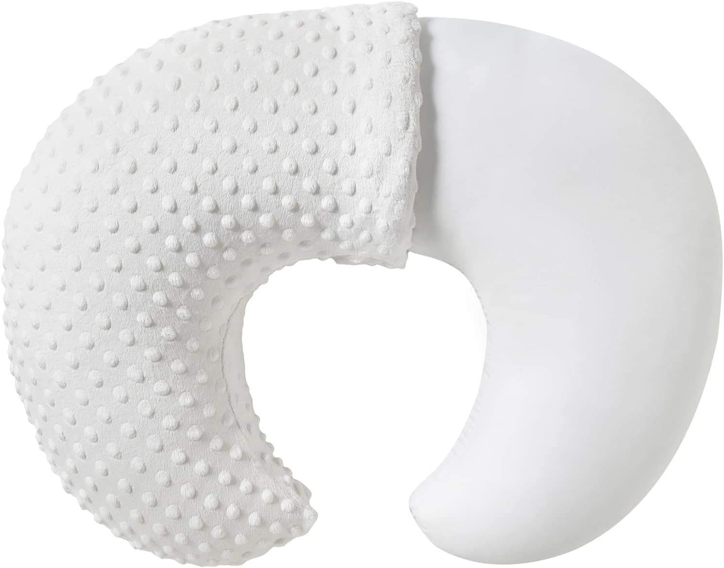 Nursing Pillow and Positioner, Breastfeeding, Bottle Feeding, Baby Sitting Support with Removable Ultra Soft Cover, Tummy Time Support for Baby Boys and Girls (White)