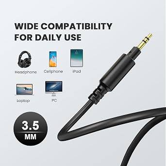 OneOdio Fusion A71/HiFi/Pro C/Pro M Wired Headphones Audio Cable Black - 6.35mm to 3.5mm