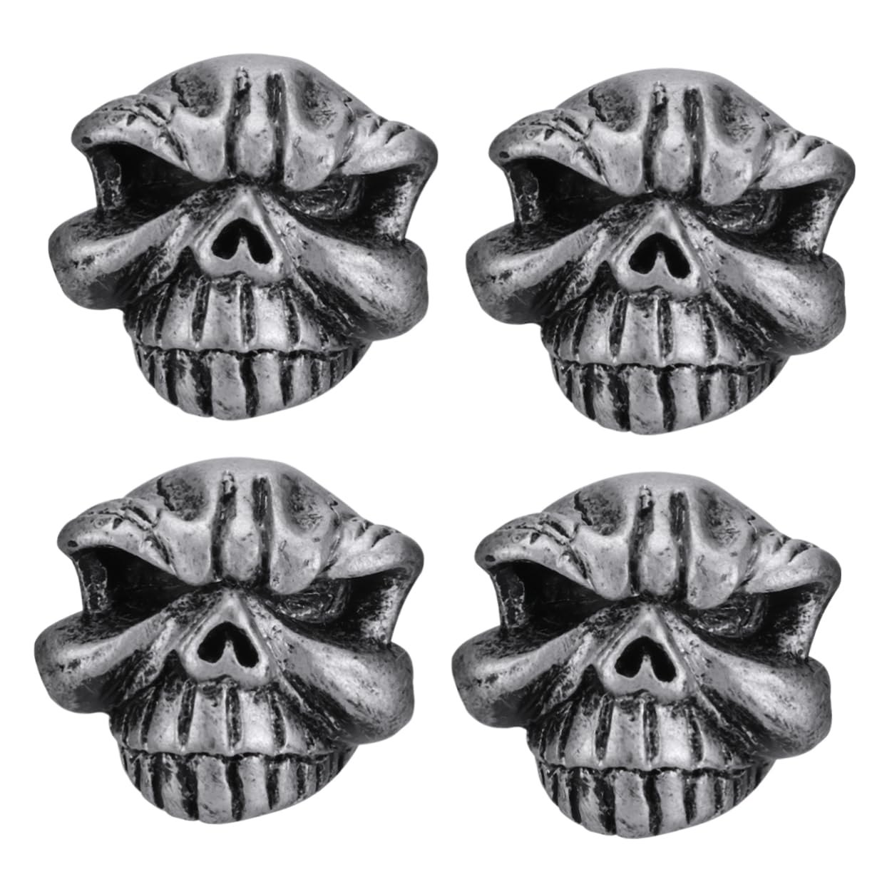 PartyKindom 3juegos Tapa De Válvula De Neumático Forma De Cabeza De Calavera Accesorio De Motocicleta y Bicicleta Diseño Creativo y Duradero Protección contra Agua y Suciedad Instalación