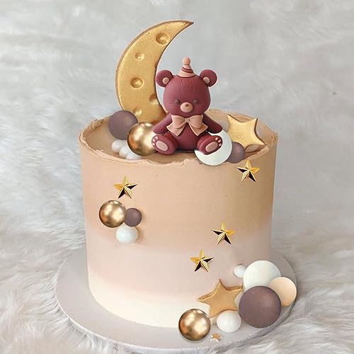Miniatura 7 de 42 piezas de bolas de oso para decoración de tartas, mini oso marrón, decoración de tartas, bolas de perlas bohemias para niños y niñas, baby