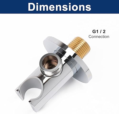 Miniatura 5 de Cabezal de ducha de mano de latón, kit de cabezal de ducha de alta presión de lujo con conector de pared y juego de manguera, para sistema de ducha