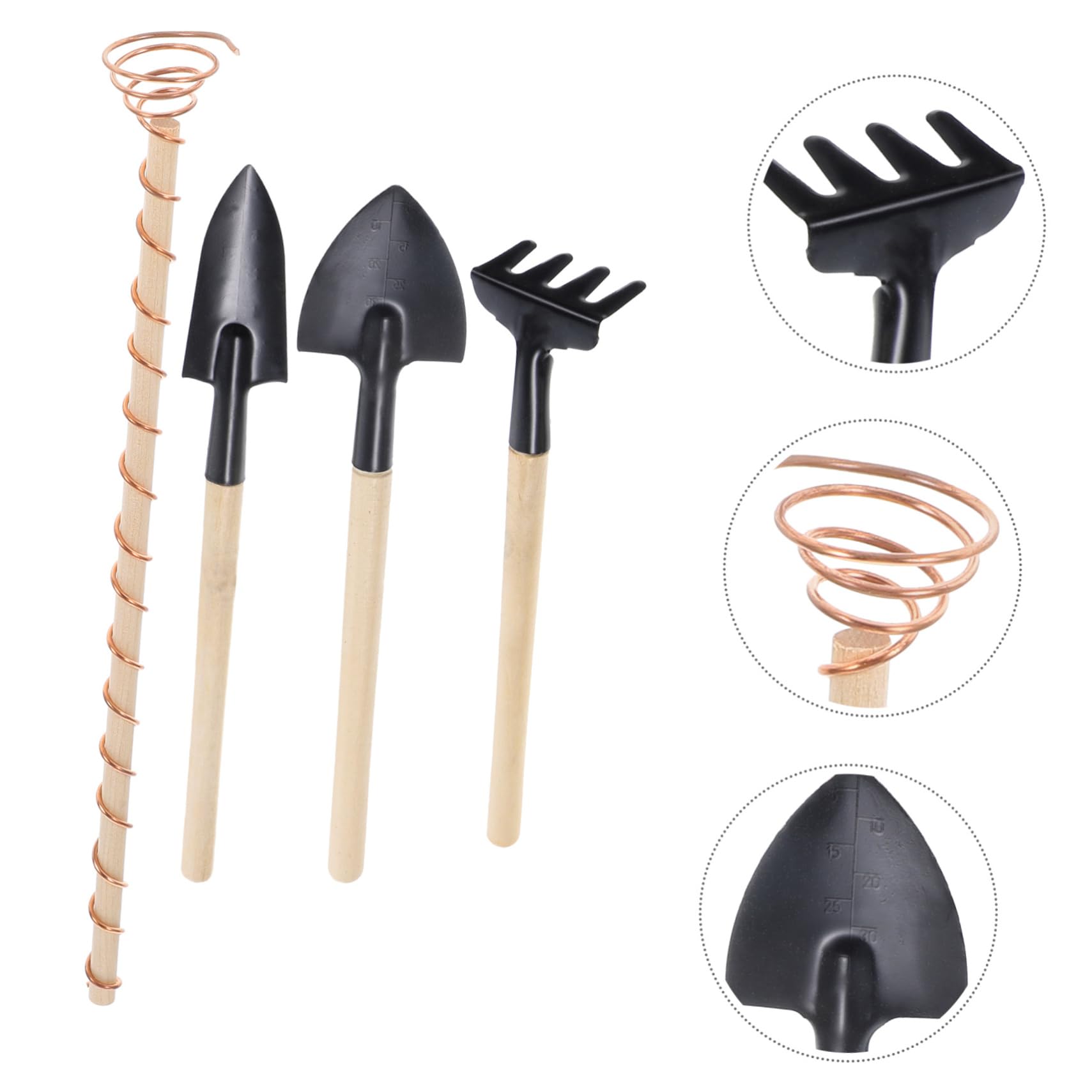 POPETPOP Piquets de Jardin en Fil de Cuivre Pur 9 Pièces avec Outil de Jardinage, Support pour Électroculture, Kit pour Planter et Cultiver Plantes Succulentes et Bonsaïs, Conducteur