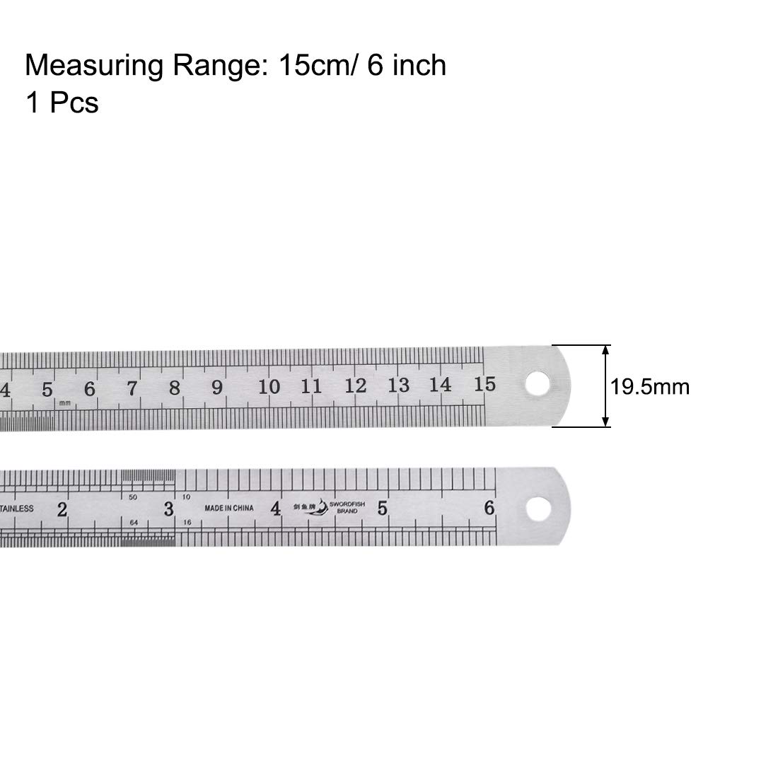 Uxcell 6-Inch Stainless Steel Ruler Set (6 Pack) - Inch & Metric Dual Scale - Durable, Rust-Proof Straight Edge For Crafting & DIY