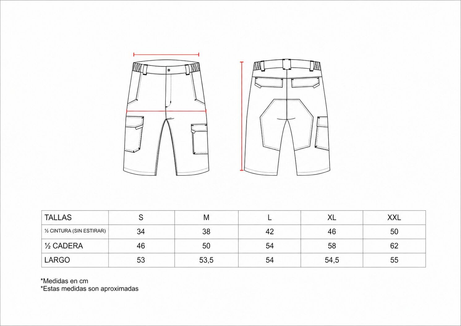 WORKTEAM Pantalón Corto de Trabajo, Tejido Elástico Combinado, Multibolsillos, Refuerzo en Culera y Detalles Reflectantes, Bermuda. Unisex