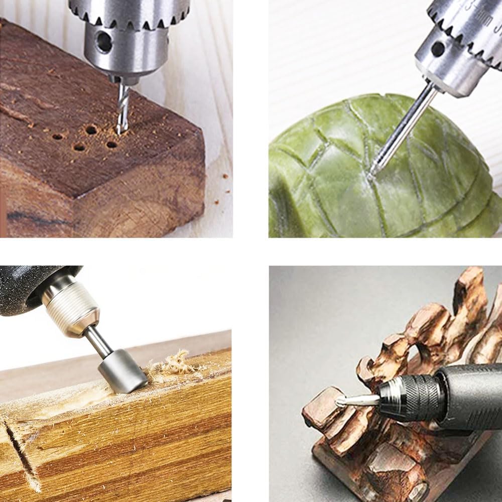 Set di frese rotanti, 6 pezzi 6mm 1/4" con gambo in alluminio, fresa rotante extra lunga 150mm per metallo, acciaio, marmo, giada, osso, lavorazione del legno