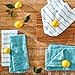 KitchenAid Albany Kitchen Towel 4-Pack Set, Aqua/White, 16