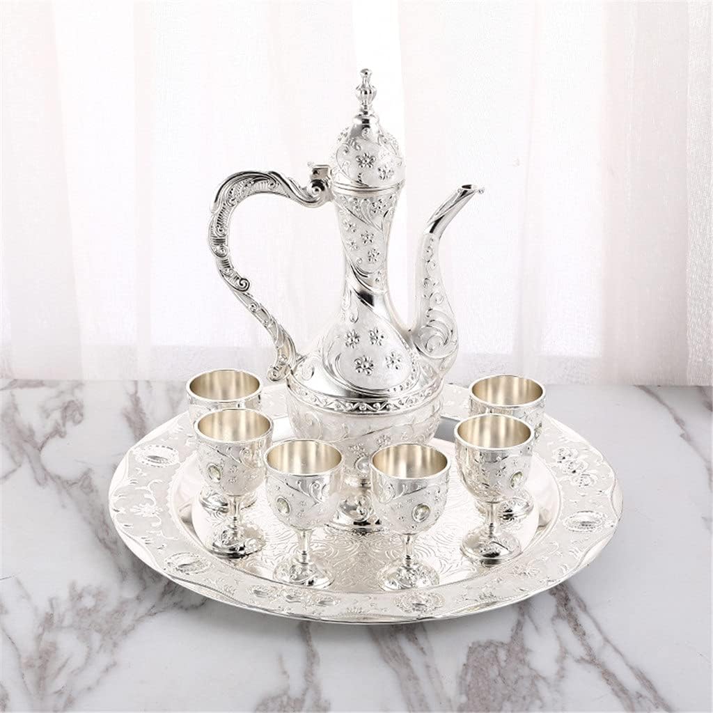 European Small Wine Plate Pattern Wine Dispenser Household Wedding Festive Supplies Wine Utensils Shot Glasses (Color : B) (C)
