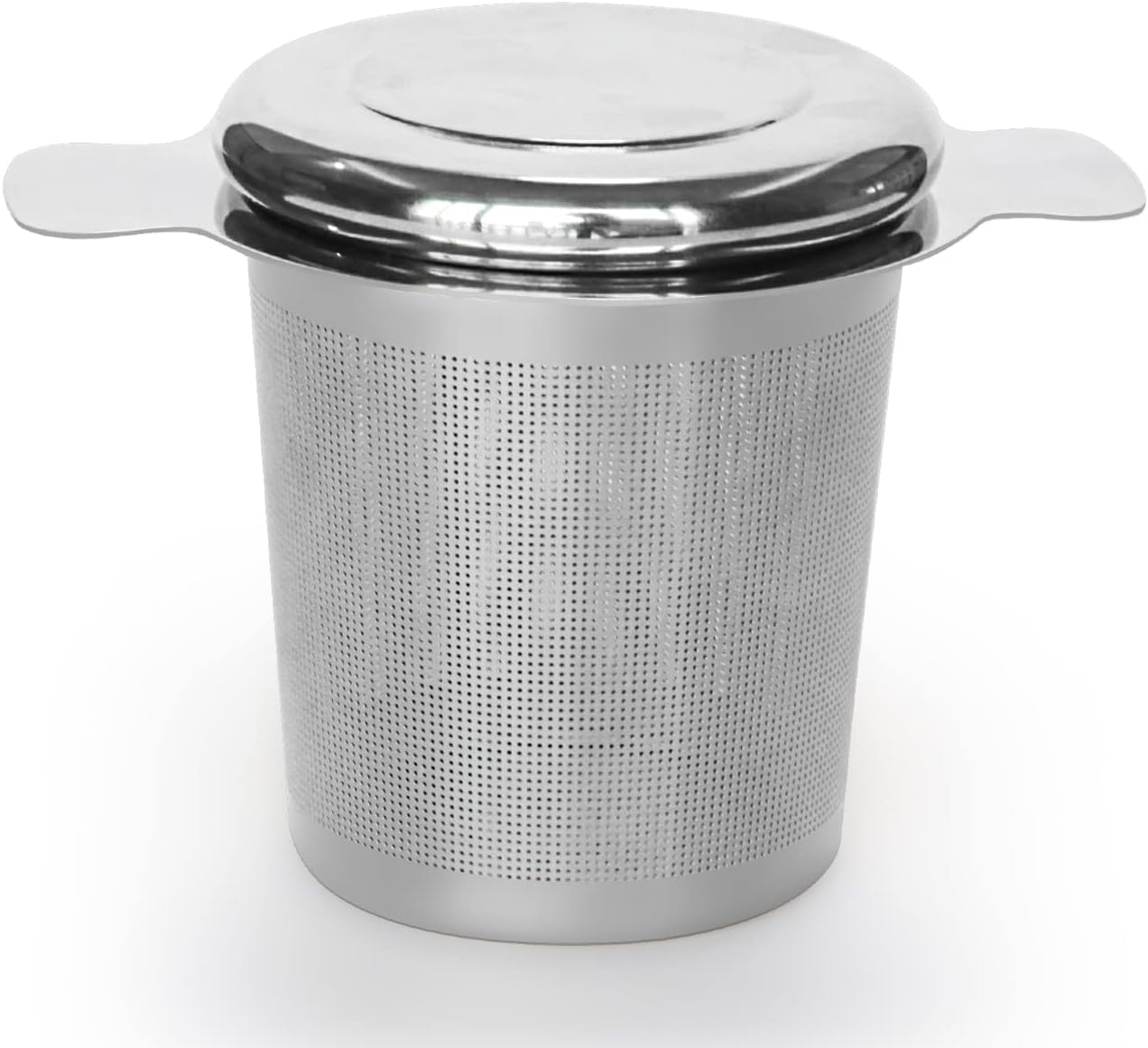 Loose Leaf Tea Infuser, Tea Filter, Stainless Steel Infuser Basket, Extra Fine Mesh Tea Strainer for Loose Tea, Perfect Size Double Handles, Tea Infuser with Lid Fits Most Tea Pots, Mugs, Cups