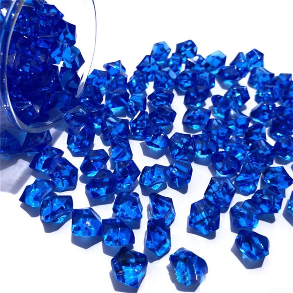 Lot de 150 faux diamants en acrylique - Pierres scintillantes en plastique - Décoration pour vase - Bleu foncé