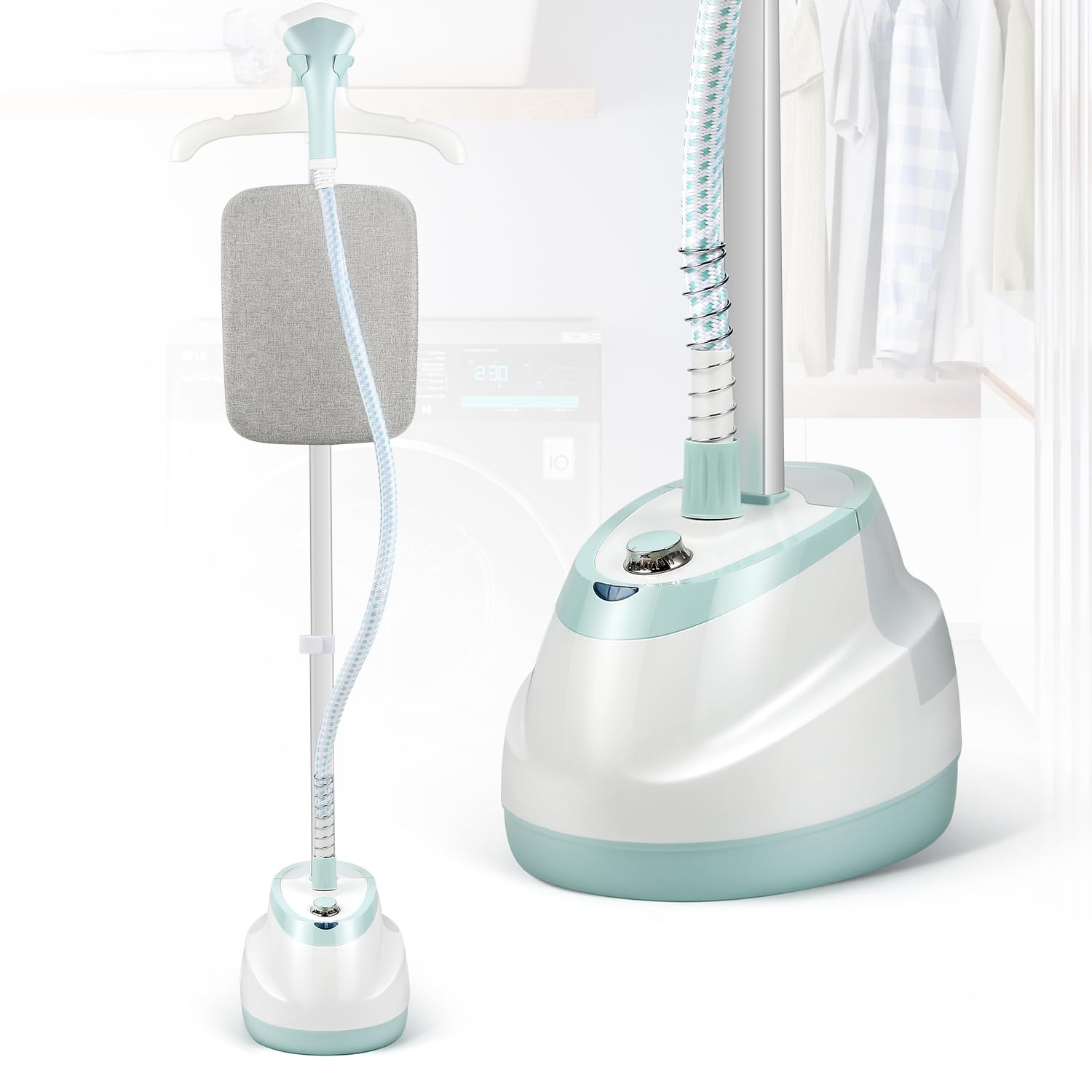 HapyvergoStanding Steamer with Garment Hanger-Single Pole
