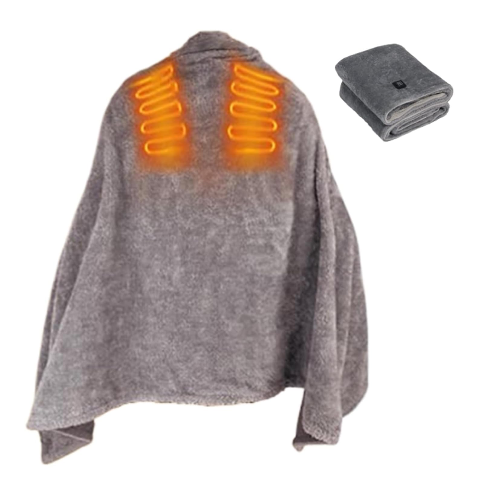 Coperta Termica Ricaricabile USB, Scialle Riscaldante Elettrico in Flanella Con Cerniera Livelli Di 3 Temperatura Morbida Termocoperta Lavabile per Casa, Ufficio, Auto, Campeggio (150x85cm)