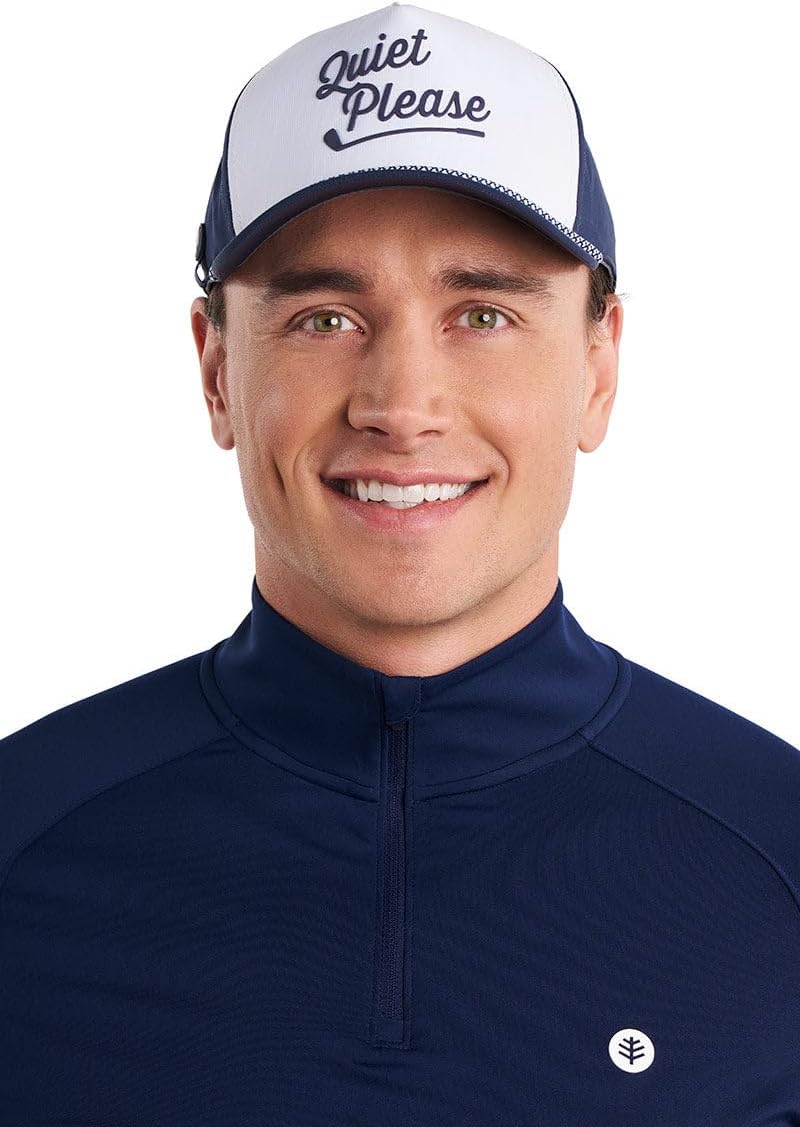 Men's Performance Golf Hat - UPF 50+ Sun Protection - Birdie Breeze Navy/White