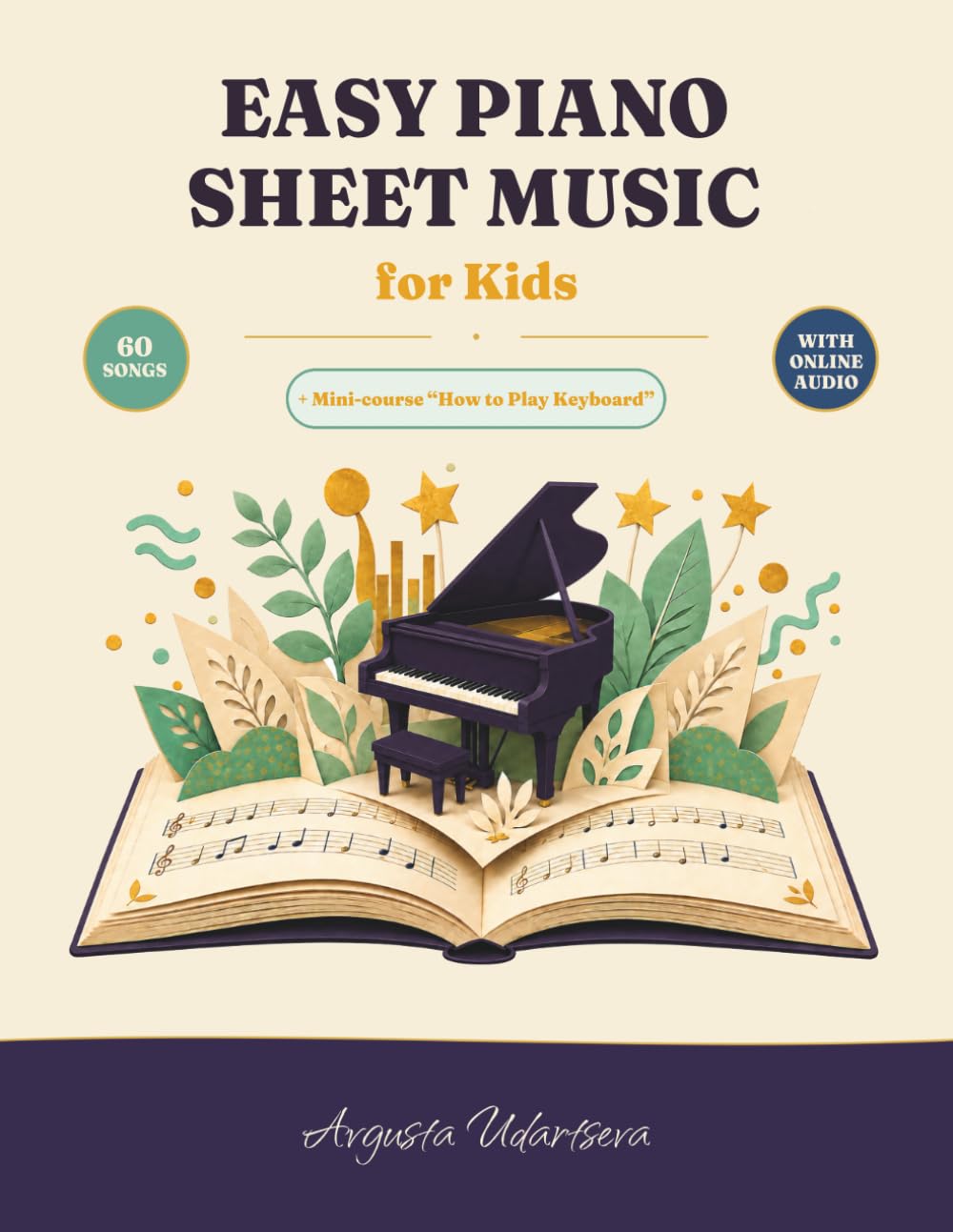 Easy Piano Sheet Music for Kids 60 Songs Beginner Keyboard Songbook Children