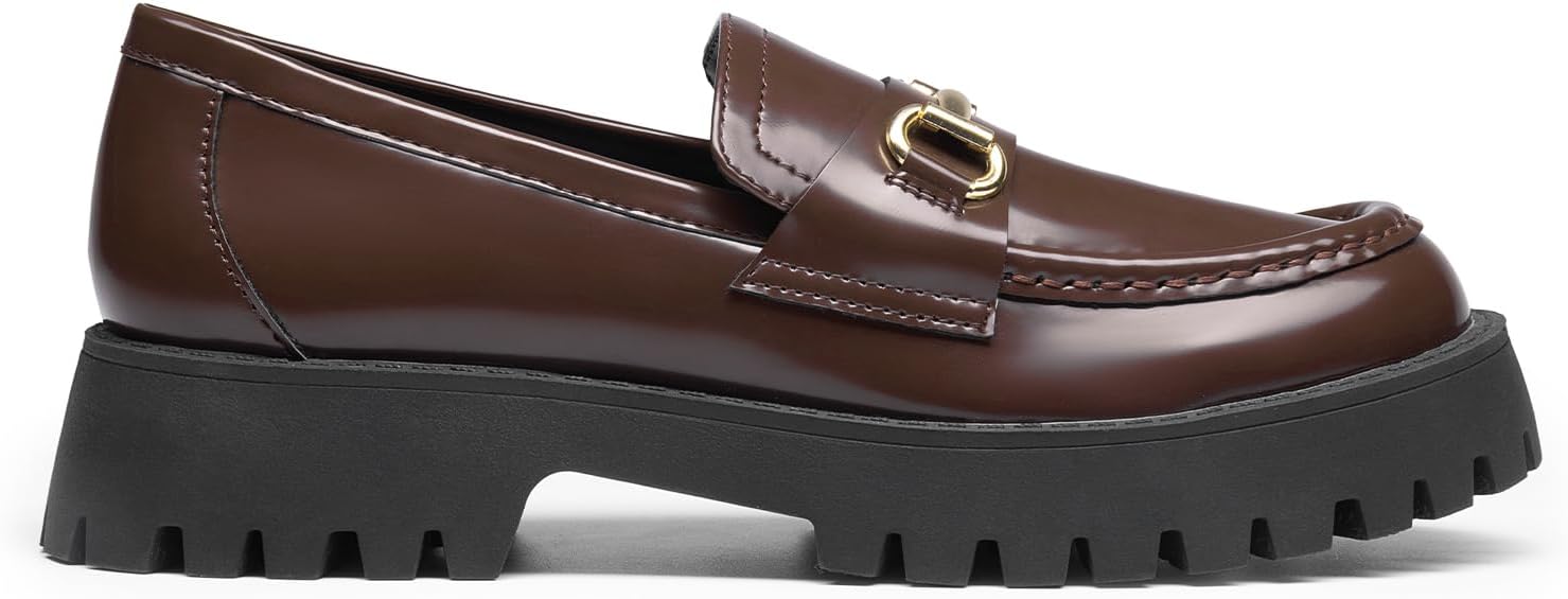 DREAM PAIRS Loafers for Women Platform Chunky Penny Loafer Slip On Casual Dressy Business Shoes with Arch Support - Image 3