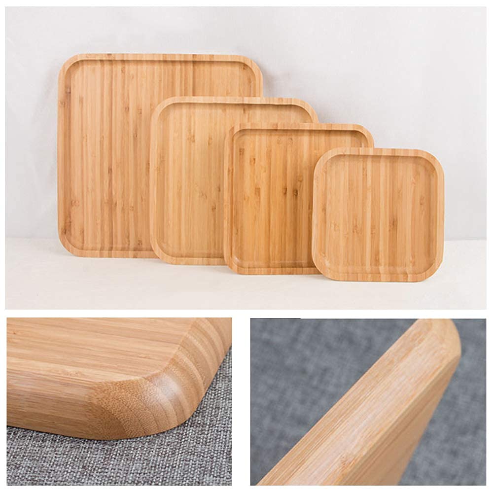 Plato para Servir, Juego De Platos para Comida, Bandejas Cuadradas para Servir, Platos para Aperitivos Reutilizables, Platos para Cena/Frutas/Refrigerios/Platos para Ensaladas-25x25cm