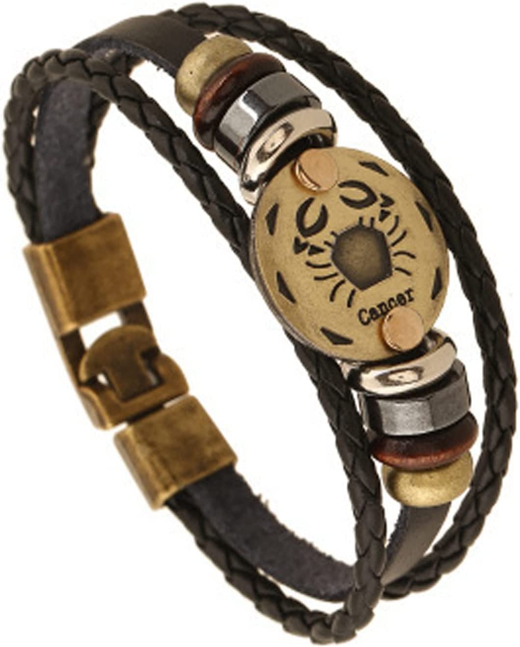 COOLBABYLeather Bracelet, Simple Multi-Layer Retro Woven Bracelet