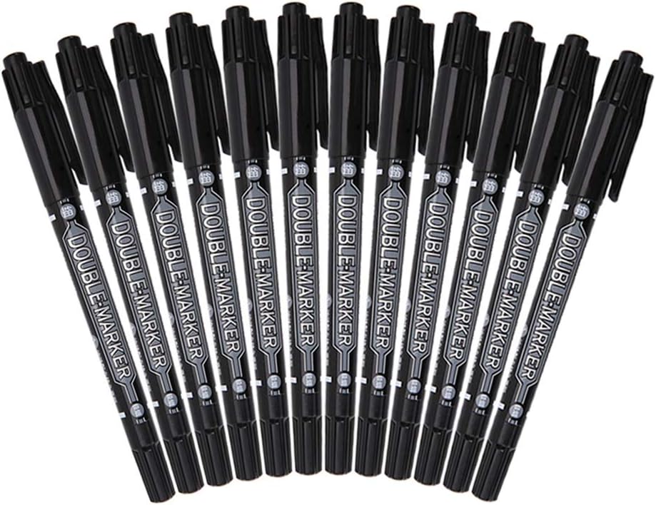 TOPFAY 10 PCS tattoo Marker skin tag Hide stylus tips (only 0.5 mm + 1 mm) for piercing skin for black eyebrow tattoo