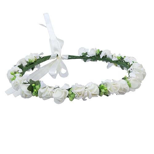 Onwon Diadema multicolor con corona de rosas y flores, corona floral, guirnalda de halo para bodas, festivales, fotografía, viajes, accesorios para