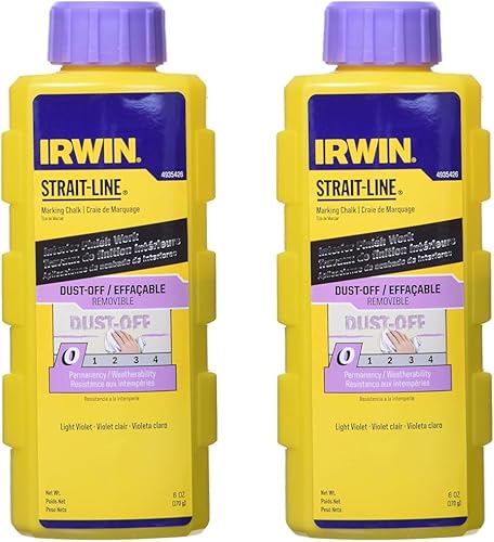 IRWIN Tools STRAIT-LINE - Tiza de marcado antipolvo, 6 onzas (4935426), morado (paquete de 2)