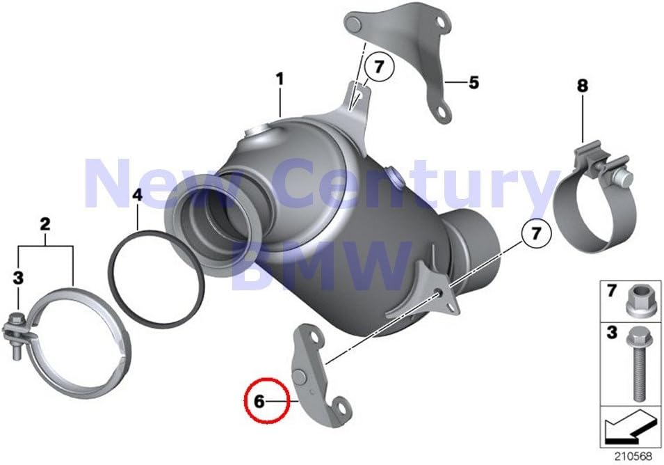 BMW Genuine Exhaust System Holder Catalytic Converter Near