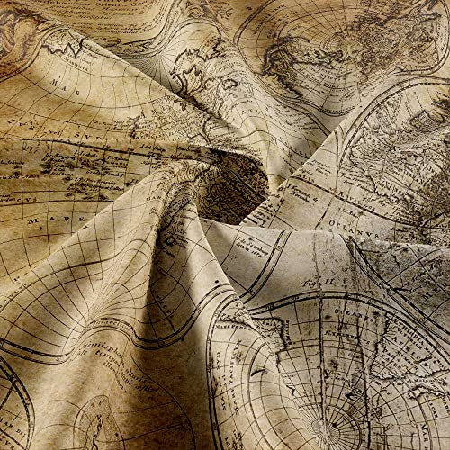 Nymb Vintage World Map Wall Tapestry, Old Nautical Map Tapestries Wall Art, Nostalgic Style Art Historical Atlas Vintage Design, Wide Wall Hanging For Bedroom Living Room Dorm, Pale Brown #TOP4