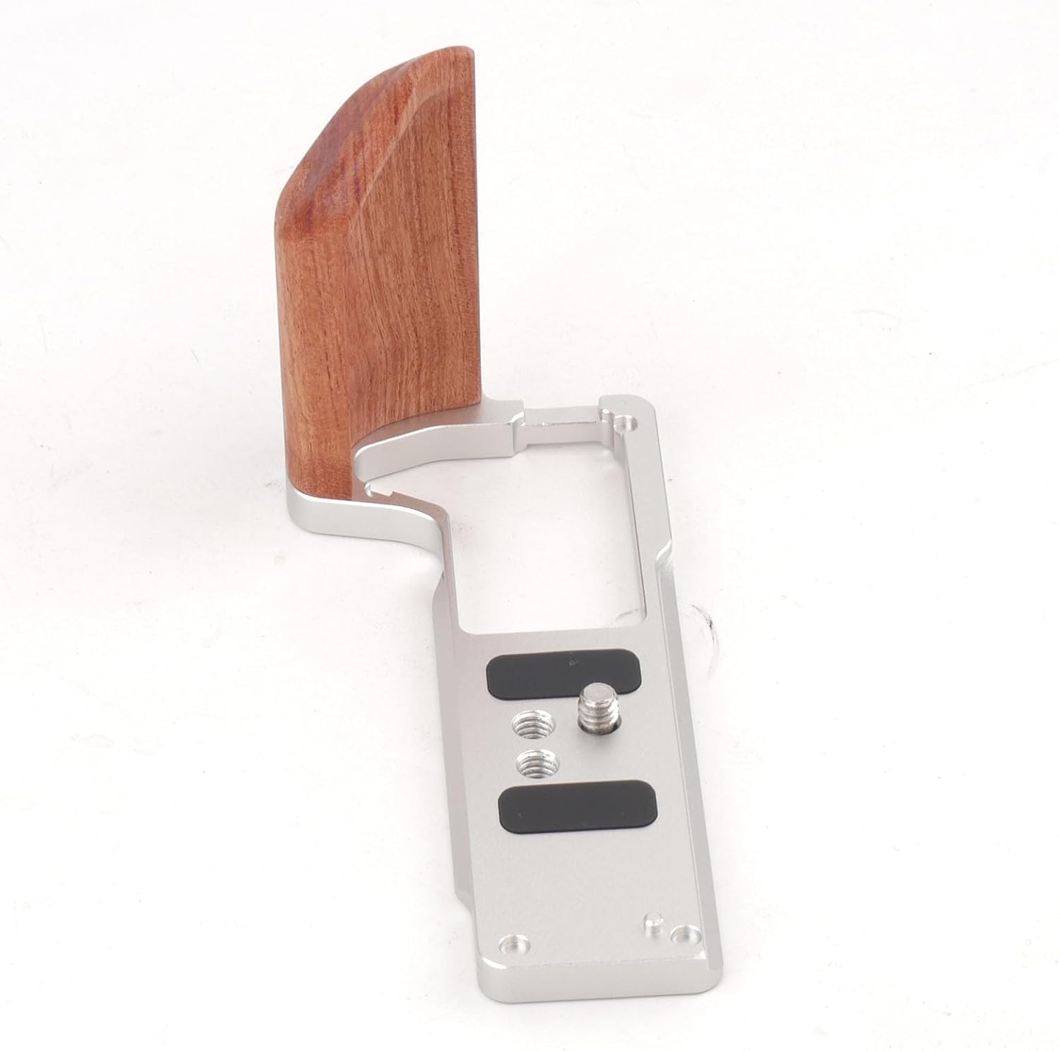 X-T5 L Plate Hand Grip, Solid Wooden Handle L-Shape Grip for Fujifilm XT5 Camera Accessories, Built-in Arca Swiss Quick Release Plate, with 1/4"-20 Tripod Holes (Silver)