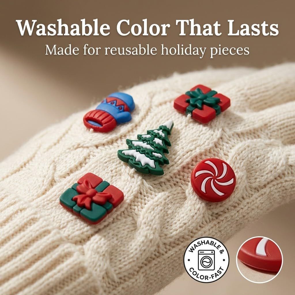 Buttons Galore 50+ Assorted Christmas Buttons for Sewing & Crafts - Set of 6 Button Packs