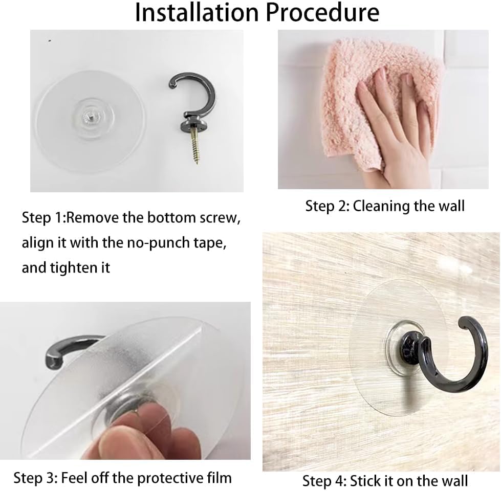 Adjustable Non-Trace Stick Curtain Tieback, Cute No Drill Tieback Black