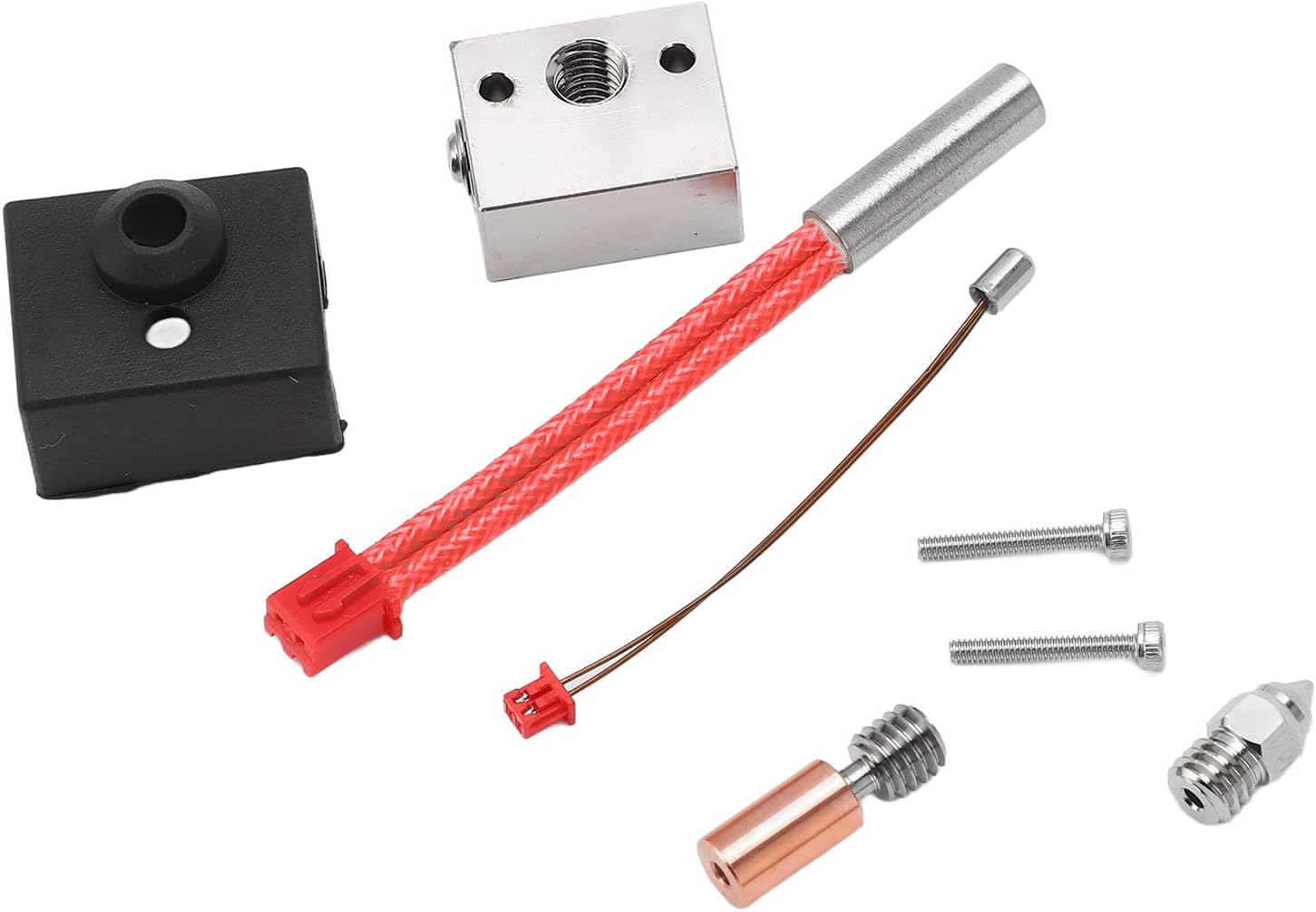 Zerodis 3D Printer Accessories TC4 Alloy with Copper Heating Block Efficient Material Extrusion for Ender 3 S1 Pro CR10 Smart Pro 3D Printer Hotend Kit
